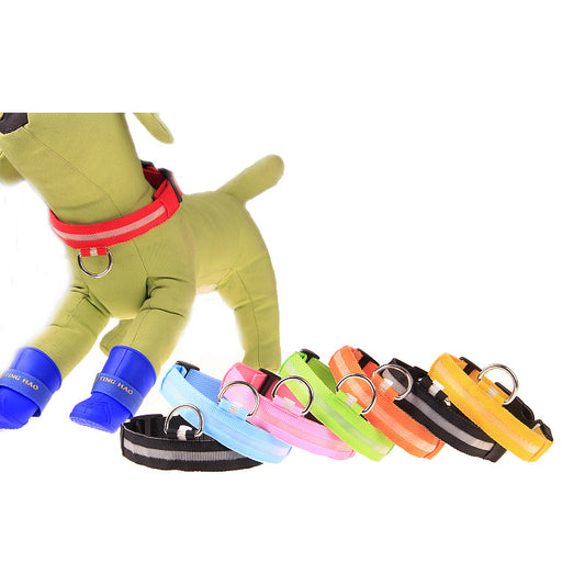 LED Luminous Pet Dog Collar – Rechargeable Safety Light-Up Collar for Night Walks
