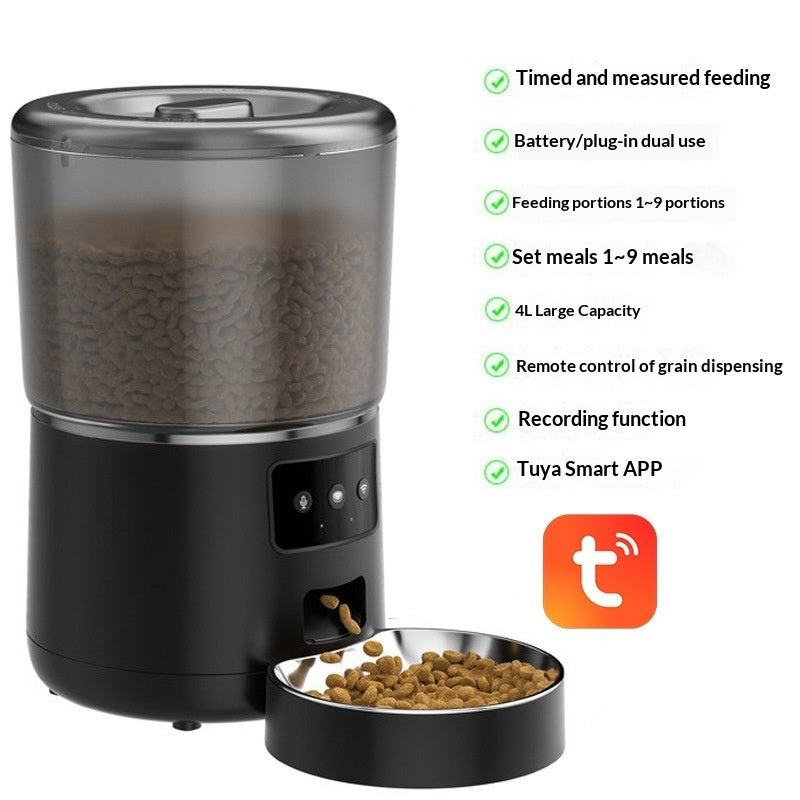 Large-Capacity 4L Smart WiFi Pet Feeder – App Remote Control for Dogs & Cats