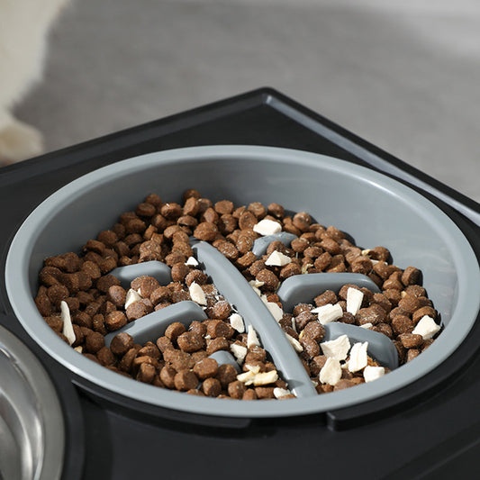 Adjustable Elevated Slow Feeder Dog Bowl – Anti-Choke Stainless Steel