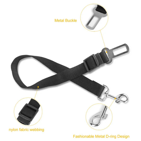 2-Pack Adjustable Pet Car Seat Belt – Safety Harness Lead for Dogs & Cats