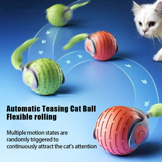 Auto Electric Rolling Ball Cat Toy – Smart USB Rechargeable Interactive Teaser