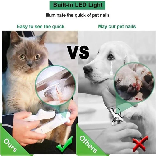 Professional Pet Nail Clippers with LED Light – Precision Trimmer for Dogs & Cats