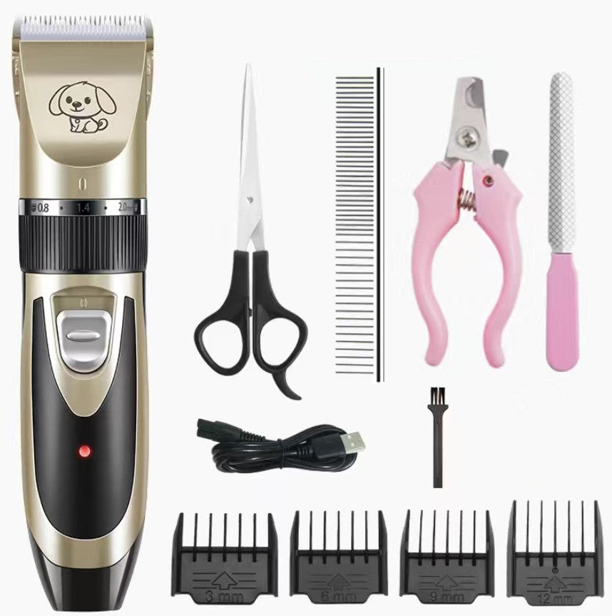 USB Rechargeable Electric Pet Clipper & Razor Set – Low Noise Hair Trimmer for Dogs & Cats