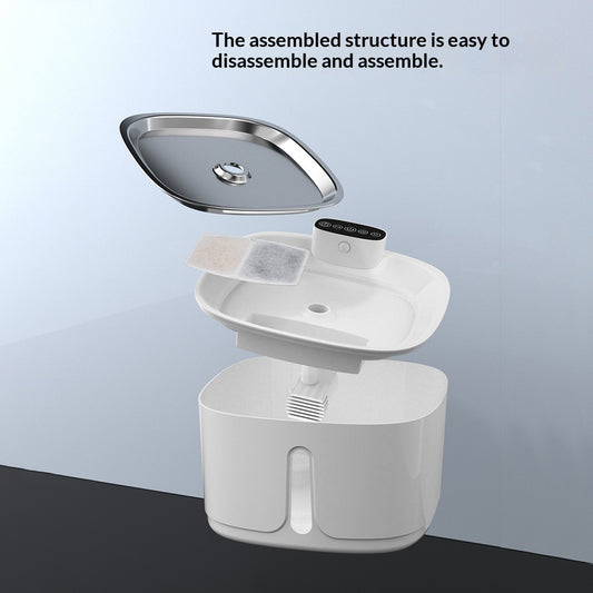 Smart Wireless Stainless Steel Pet Water Fountain – 4000mAh Rechargeable