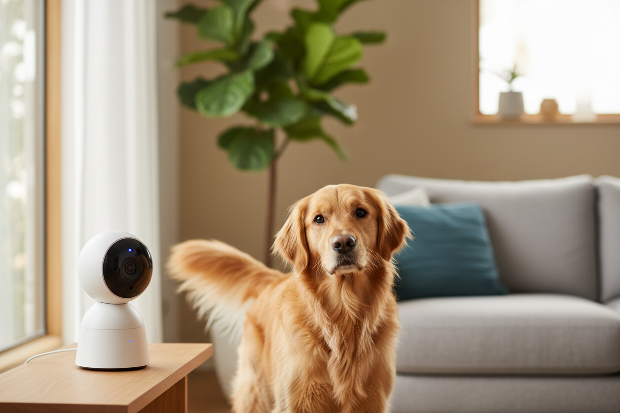 Smart pet camera and treat dispenser with pet