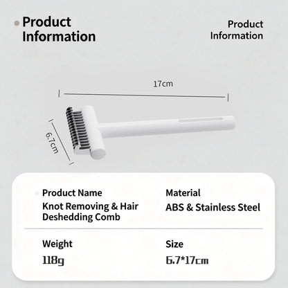 Professional Pet Dematting Comb – Stainless Steel Deshedding Undercoat Rake for Dogs & Cats