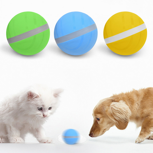 Smart USB Rechargeable Pet Toy Ball – Auto-Moving Interactive Ball for Cats & Dogs