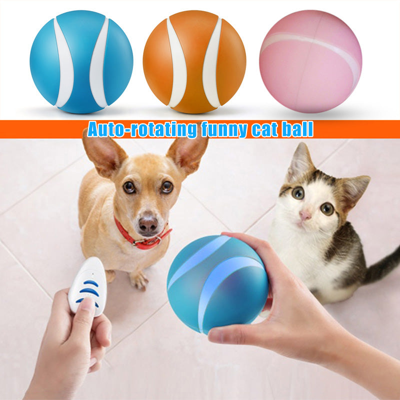 Wireless Remote Control Pet Toy Ball with 5-Color LED Lights – 3 Interaction Modes
