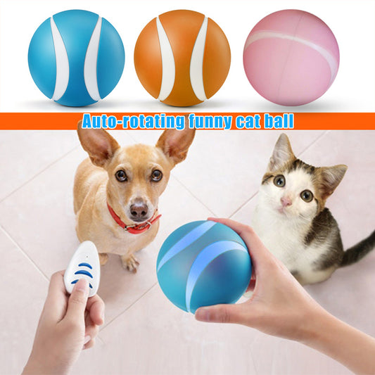 Wireless Remote Control Pet Toy Ball with 5-Color LED Lights – 3 Interaction Modes