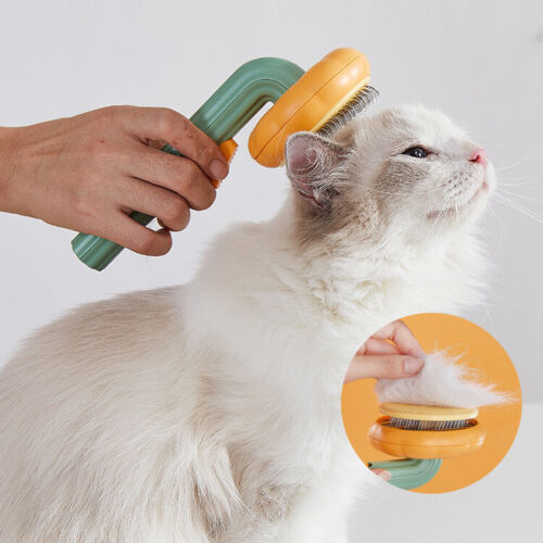 Self-Cleaning Slicker Brush for Dogs & Cats – Pumpkin Design Deshedding Grooming Brush