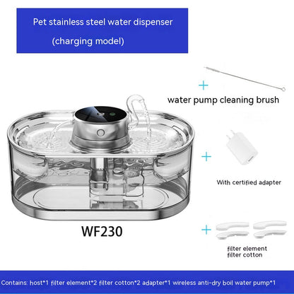 Smart Wireless Rechargeable Pet Water Dispenser – 5000mAh Battery