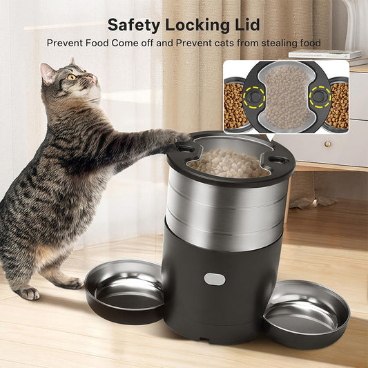 NexiPets Automatic Pet Feeder – Timed & WiFi Smart Double Bowl Dispenser
