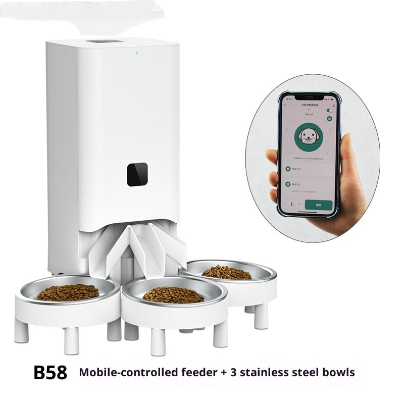 Smart Multi-Pet Automatic Feeder – Timed & Quantitative with 3 Stainless Steel Bowls