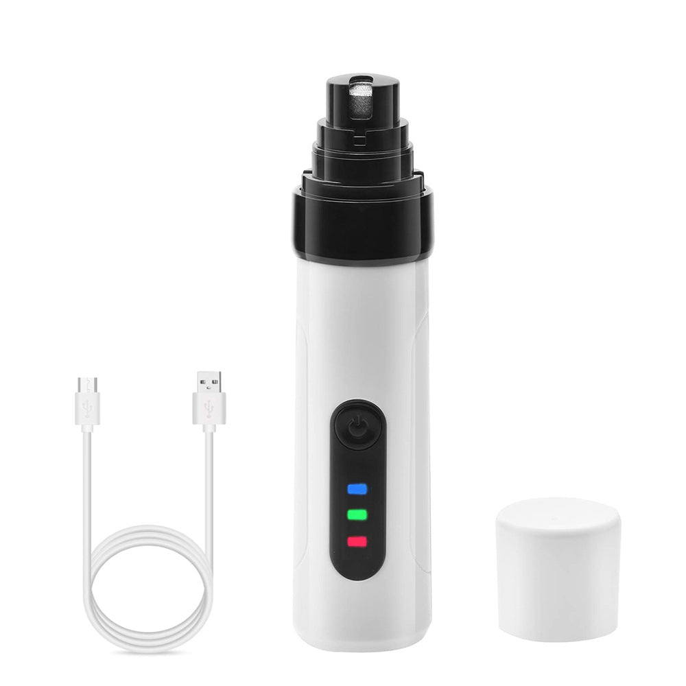 Electric USB Rechargeable Pet Nail Grinder – Quiet Paw Trimmer for Dogs & Cats