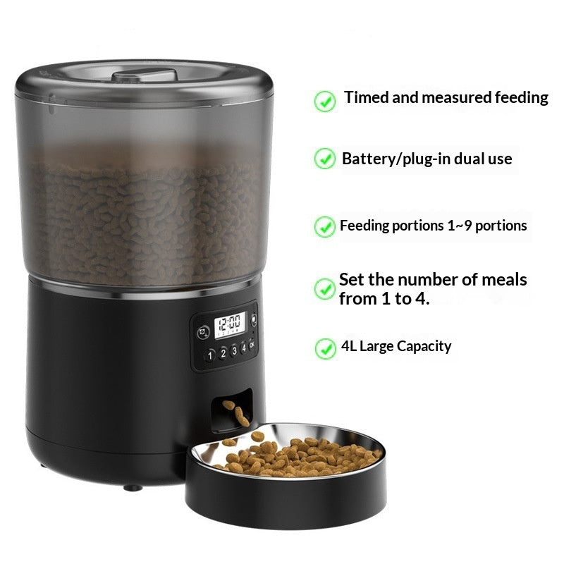 Large-Capacity 4L Smart WiFi Pet Feeder – App Remote Control for Dogs & Cats