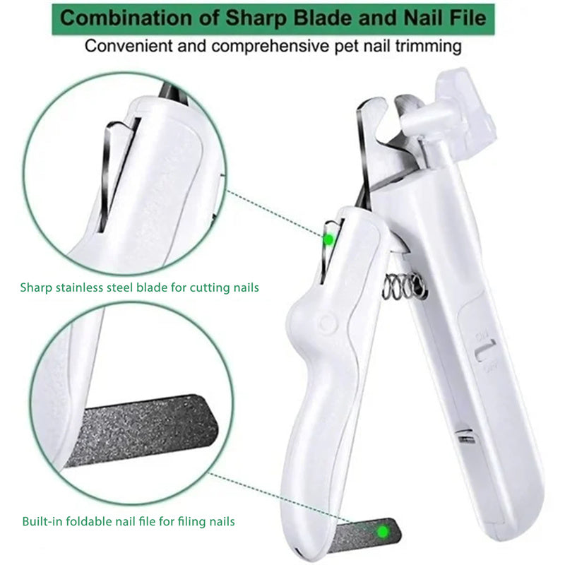 Professional Pet Nail Clippers with LED Light – Precision Trimmer for Dogs & Cats