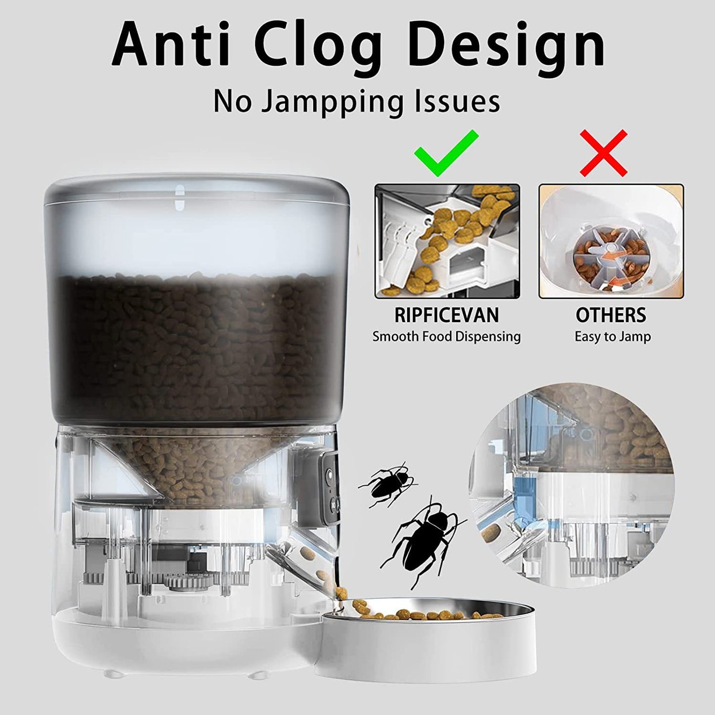 Large-Capacity 4L Smart WiFi Pet Feeder – App Remote Control for Dogs & Cats