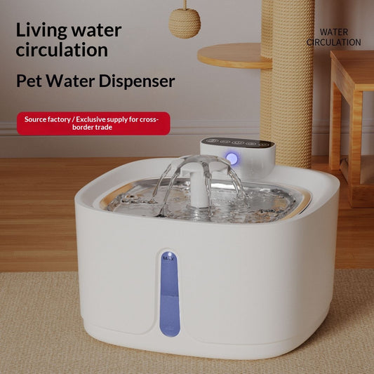 Smart Wireless Stainless Steel Pet Water Fountain – 4000mAh Rechargeable