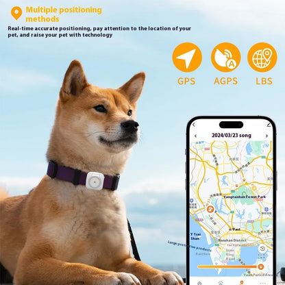 Compact GPS Pet Tracker with Health Monitoring – 10m Accuracy