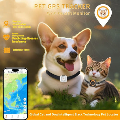 Compact GPS Pet Tracker with Health Monitoring – 10m Accuracy
