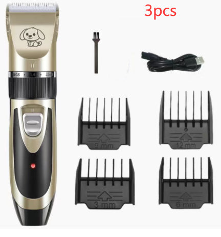 USB Rechargeable Electric Pet Clipper & Razor Set – Low Noise Hair Trimmer for Dogs & Cats