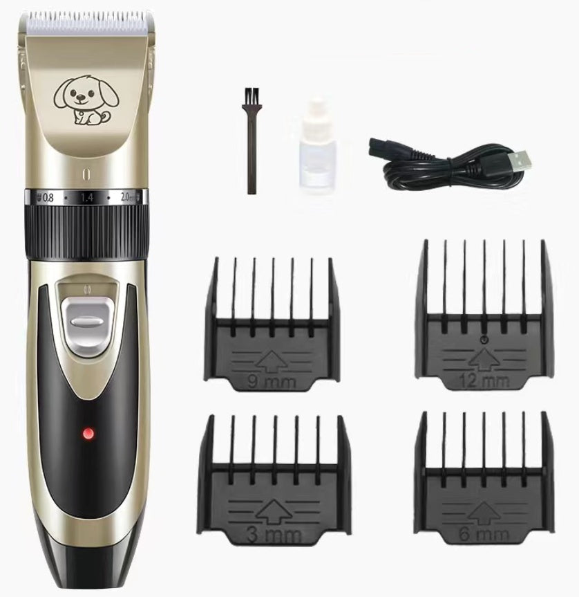 USB Rechargeable Electric Pet Clipper & Razor Set – Low Noise Hair Trimmer for Dogs & Cats