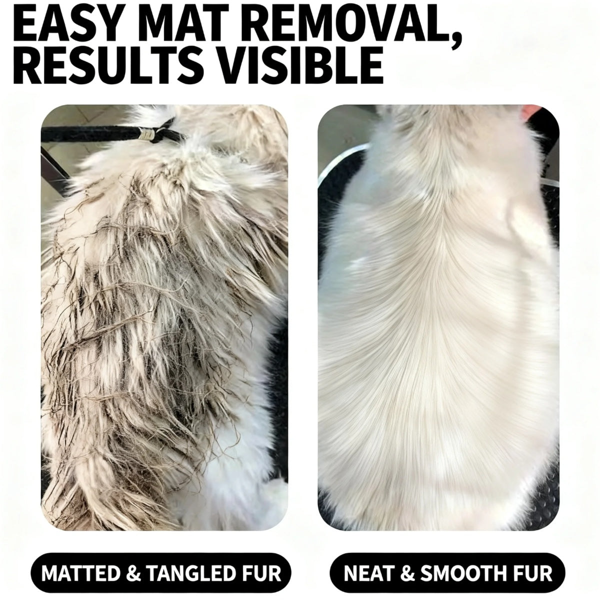 Professional Pet Dematting Comb – Stainless Steel Deshedding Undercoat Rake for Dogs & Cats