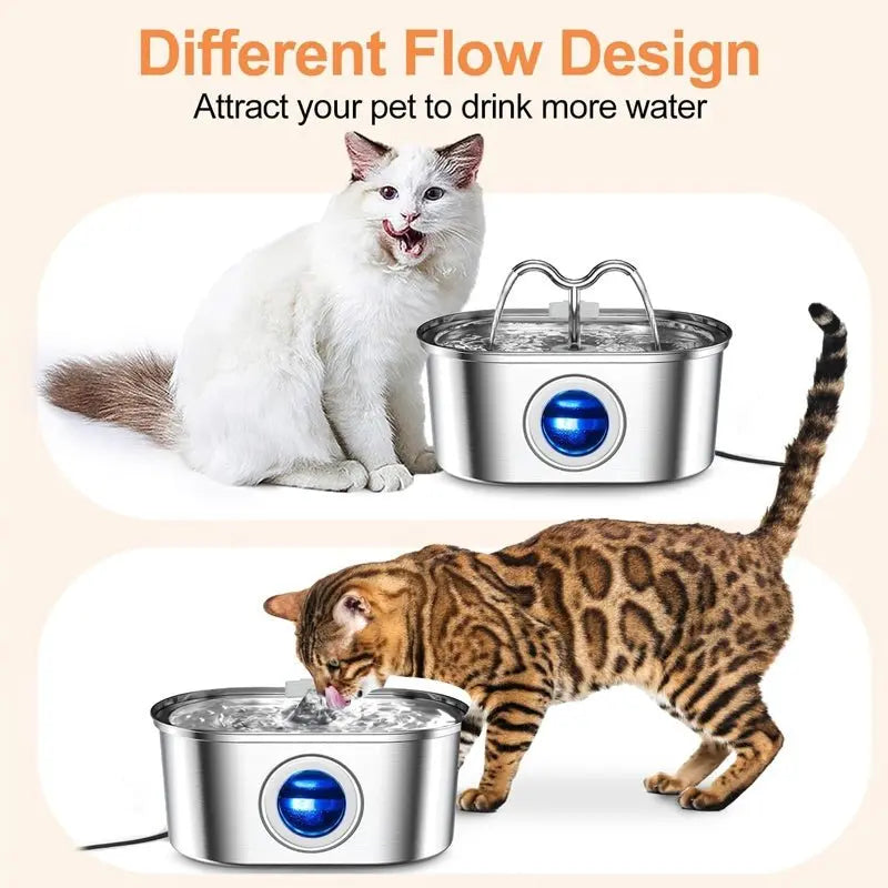 NexiPets Stainless Steel Pet Fountain 3.2L - NexiPets