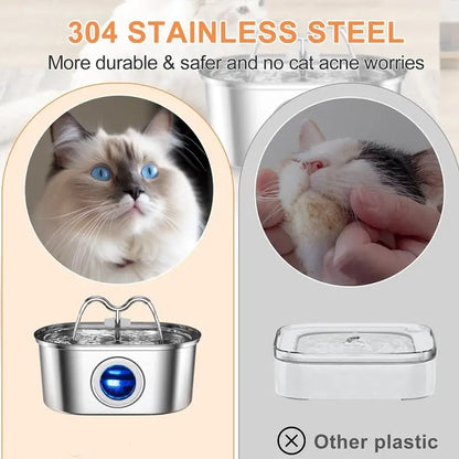 NexiPets Stainless Steel Pet Fountain 3.2L - NexiPets